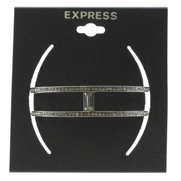 Express Jewelry - Express Cuff-Bracelet Silver-Tone/Clear NWT
